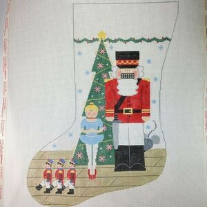 HP Needlepoint Xmas Stocking Canvas Nutcracker‎ Suite Kathy Schenkel 11 x 15 New